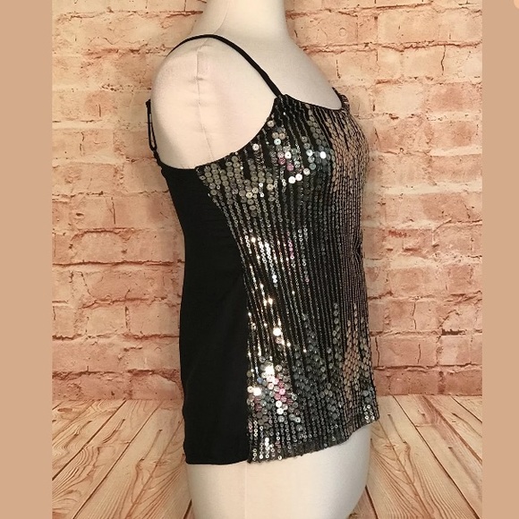 💕SOLD💕Rue 21 Black Fashion Sequined Tank Top - Picture 3 of 7